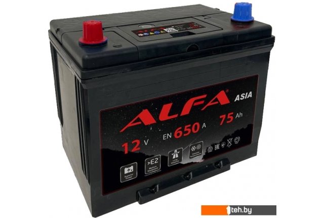 Автомобильные аккумуляторы ALFA Asia JL 650A (75 А·ч) Автомобильные аккумуляторы ALFA Asia JL 650A (75 А·ч)