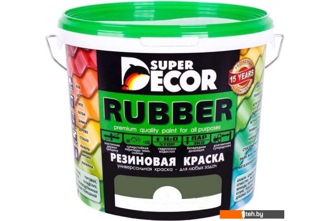 Краски и эмали Super Decor Резиновая 12 кг (№14 изумруд) Краски и эмали Super Decor Резиновая 12 кг (№14 изумруд)