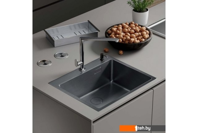 Кухонные мойки Roxen Simple 560220-55B PVD графит (с коландером и дозатором) Кухонные мойки Roxen Simple 560220-55B PVD графит (с коландером и дозатором)