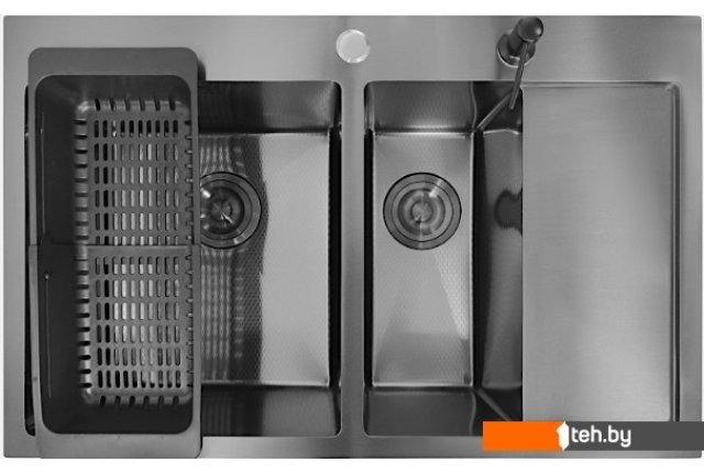 Кухонные мойки Stellar Decor S7850NB-2L-D (нано черный) Кухонные мойки Stellar Decor S7850NB-2L-D (нано черный)