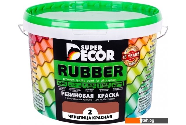 Краски и эмали Super Decor Rubber 3 кг (№02 черепица красная)