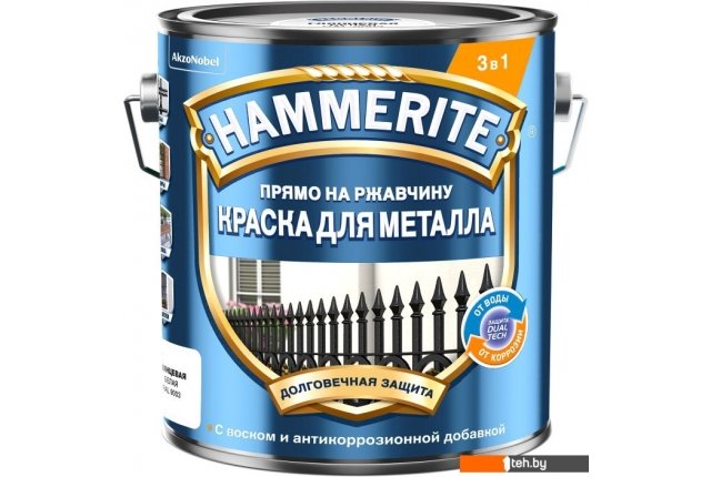 Краски и эмали Hammerite Гладкая 2 л (серый) Краски и эмали Hammerite Гладкая 2 л (серый)