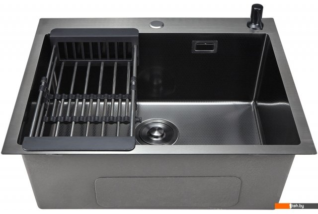 Кухонные мойки Stellar Decor S6550NB-D (нано черный) Кухонные мойки Stellar Decor S6550NB-D (нано черный)