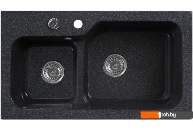 Кухонные мойки Belux SG-REC-DUO 8045 (черный) Кухонные мойки Belux SG-REC-DUO 8045 (черный)