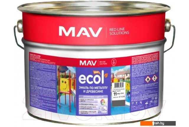 Краски и эмали MAV Ecol ПФ-115 11 кг (фиолетовый) Краски и эмали MAV Ecol ПФ-115 11 кг (фиолетовый)