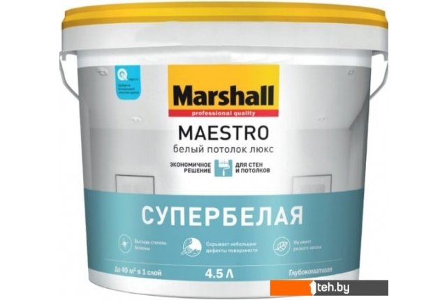 Краски и эмали Marshall Maestro Белый Потолок Люкс (9 л) Краски и эмали Marshall Maestro Белый Потолок Люкс (9 л)