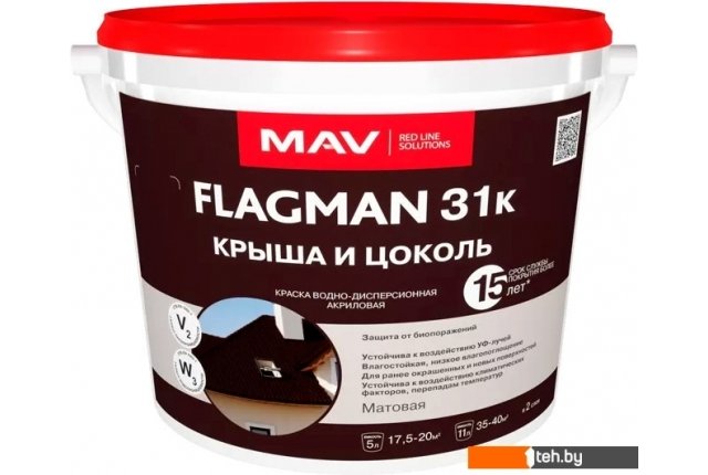 Краски и эмали MAV Flagman ВД-АК-1031К 5 л (графит) Краски и эмали MAV Flagman ВД-АК-1031К 5 л (графит)