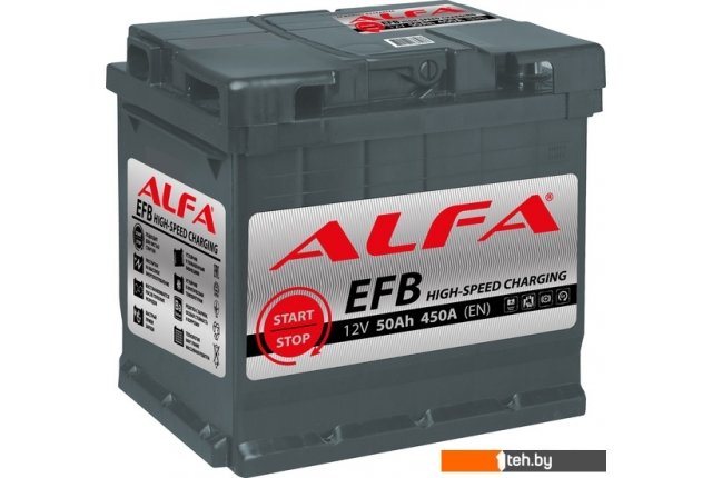 Автомобильные аккумуляторы ALFA EFB 50 R (50 А·ч) Автомобильные аккумуляторы ALFA EFB 50 R (50 А·ч)