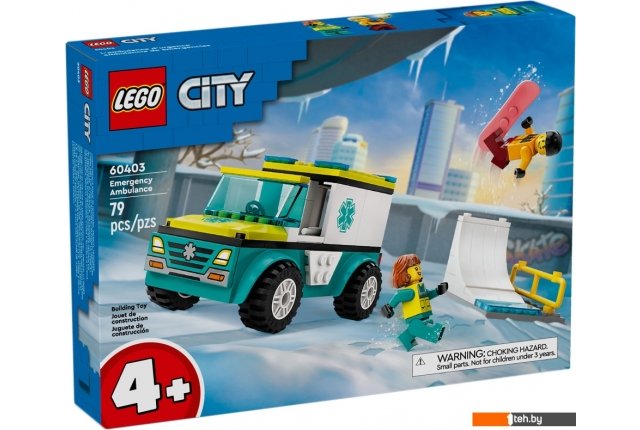 Конструкторы LEGO City 60403 Скорая помощь и сноубордист Конструкторы LEGO City 60403 Скорая помощь и сноубордист