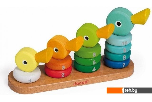 Развивающие игрушки Janod Набор пирамидок Утята J08212 Развивающие игрушки Janod Набор пирамидок Утята J08212