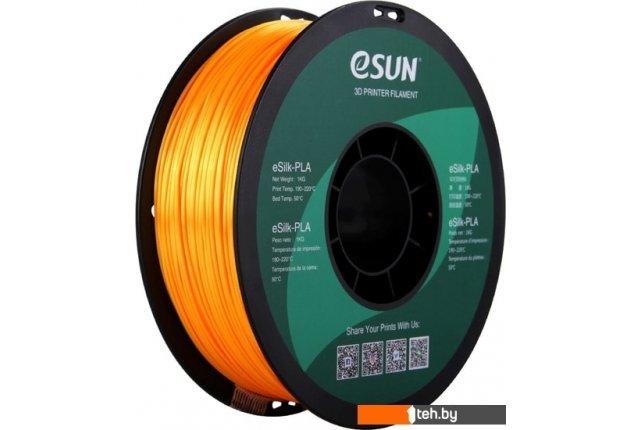 Расходные материалы и аксессуары для 3D-печати eSUN eSilk PLA 1.75 мм 1000 г (темно-желтый) Расходные материалы и аксессуары для 3D-печати eSUN eSilk PLA 1.75 мм 1000 г (темно-желтый)