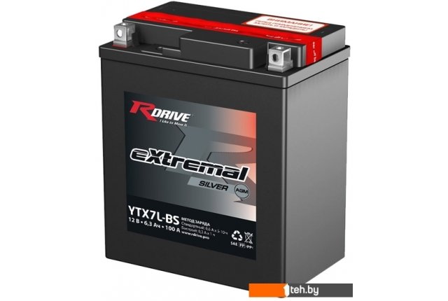 Мотоциклетные аккумуляторы RDrive eXtremal Silver YTX7L-BS (6.3 А·ч) Мотоциклетные аккумуляторы RDrive eXtremal Silver YTX7L-BS (6.3 А·ч)