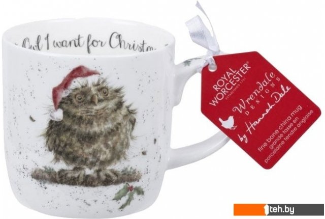 Кружки, чашки, стаканы для горячих напитков Royal Worcester Designs Christmas Owl I want for Christmas Сова WNOX5629-XS Кружки, чашки, стаканы для горячих напитков Royal Worcester Designs Christmas Owl I want for Christmas Сова WNOX5629-XS