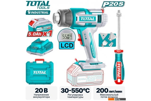 Промышленные фены Total TBLI20035 (с 1-им АКБ, кейс) Промышленные фены Total TBLI20035 (с 1-им АКБ, кейс)
