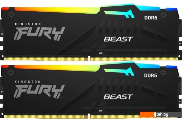 Оперативная память Kingston FURY Beast RGB 2x16ГБ DDR5 6400 МГц KF564C32BBEAK2-32 Оперативная память Kingston FURY Beast RGB 2x16ГБ DDR5 6400 МГц KF564C32BBEAK2-32