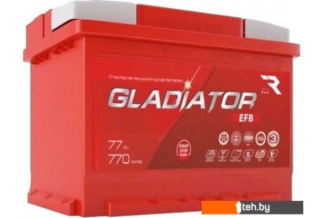 Автомобильные аккумуляторы Gladiator EFB 77 R+ (77 А·ч) Автомобильные аккумуляторы Gladiator EFB 77 R+ (77 А·ч)