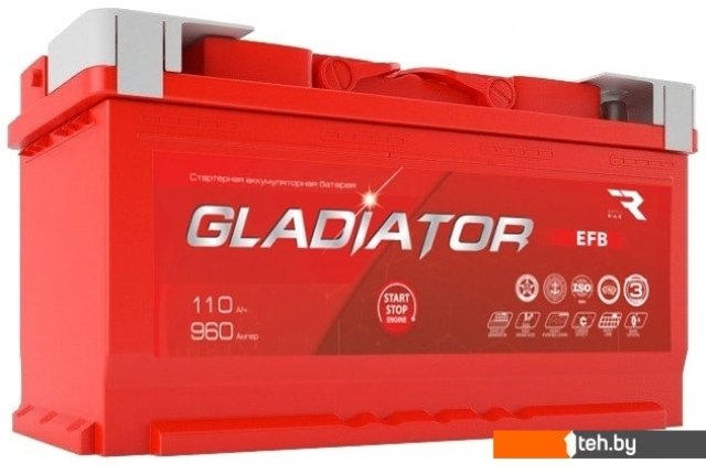 Автомобильные аккумуляторы Gladiator EFB 110 R+ (110 А·ч) Автомобильные аккумуляторы Gladiator EFB 110 R+ (110 А·ч)