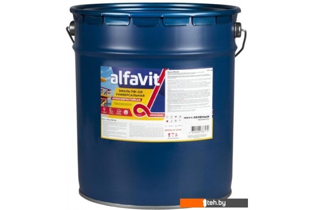 Краски и эмали Alfavit ПФ-115 20 кг (зеленый) Краски и эмали Alfavit ПФ-115 20 кг (зеленый)