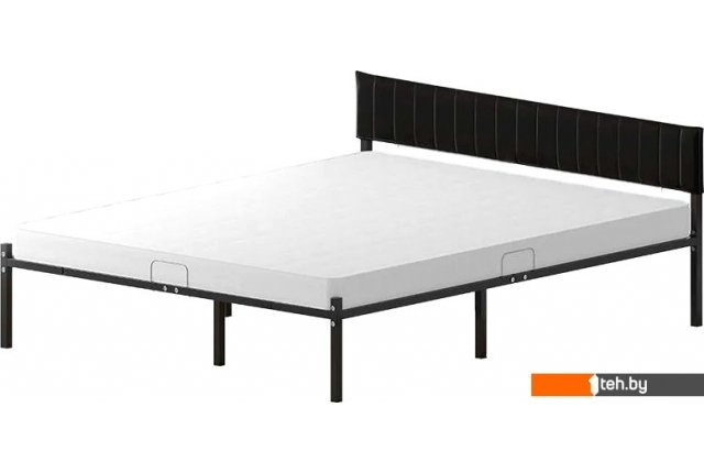 Кровати Домаклево Лофт Компакт 140x190 (черный/черный велюровый чехол)