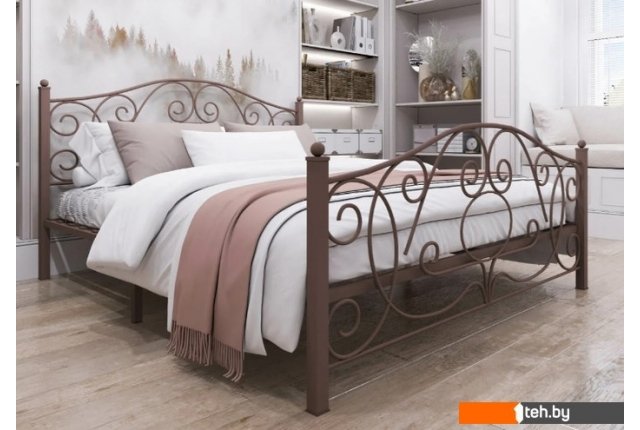 Кровати Князев Мебель Виктория 90x190 ВЯ.90.190.К (коричневый муар)